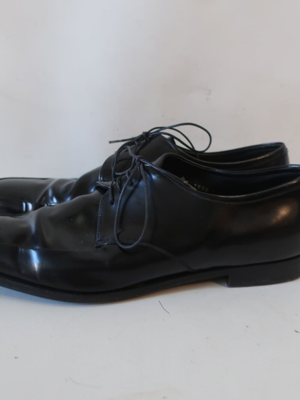 Mens Prada Black Leather Square Toe Oxford Lace Up Shoes Size 11 - Picture 6 of 12